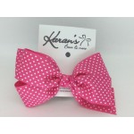 Pink (Shocking Pink) Swiss Dots Bow - 4 Inch